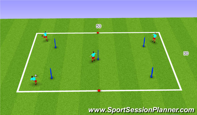 Football/Soccer Session Plan Drill (Colour): P & R 3 Prog 3