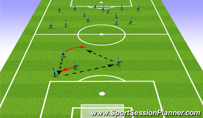 Football/Soccer Session Plan Drill (Colour): Technical warm up part one
