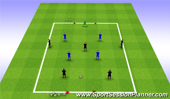 Football/Soccer Session Plan Drill (Colour): Skill Game (20mins)
