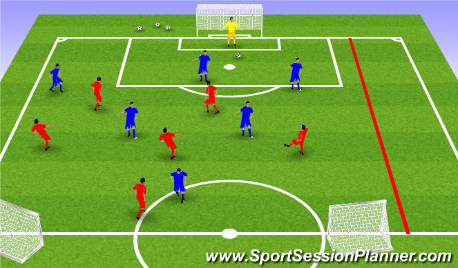Football/Soccer Session Plan Drill (Colour): Play  out of the back