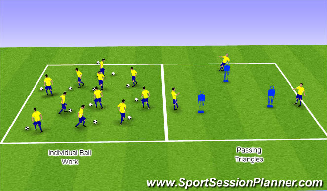 Football/Soccer Session Plan Drill (Colour): Ball Work