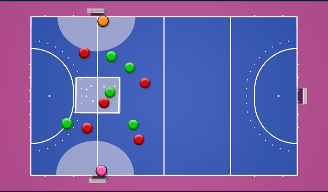 Hockey Session Plan Drill (Colour): No-Go Zone - Continuous
