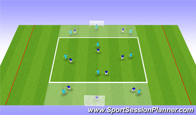 Football/Soccer Session Plan Drill (Colour): Playing out from the back - diamond