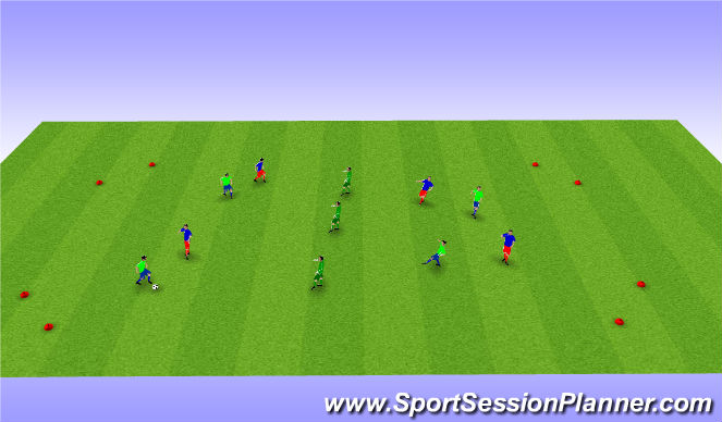 Football/Soccer Session Plan Drill (Colour): Warm up 5v2