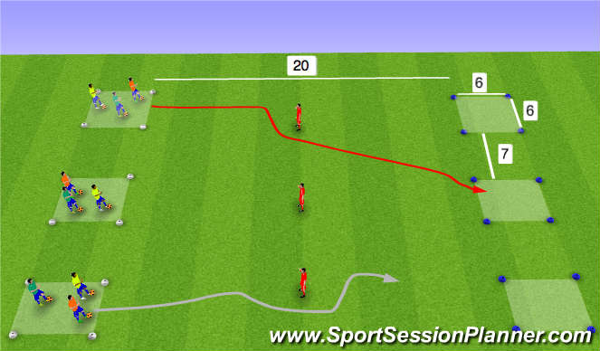 Football/Soccer Session Plan Drill (Colour): Reach the square