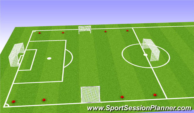 Football/Soccer Session Plan Drill (Colour): Goals