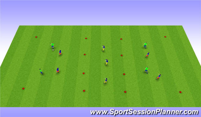 Football/Soccer Session Plan Drill (Colour): 2 v2 with neutral