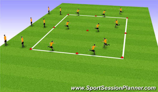 Football/Soccer Session Plan Drill (Colour): Warm Up