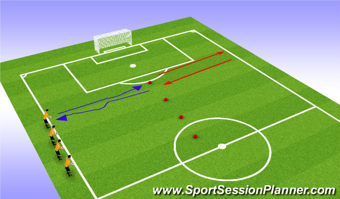 Football/Soccer Session Plan Drill (Colour): Dribble and Run