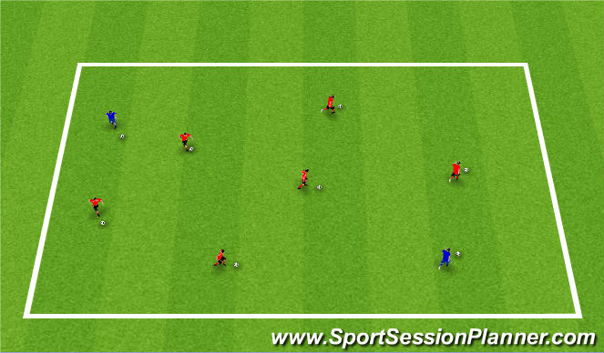 Football/Soccer Session Plan Drill (Colour): Wam-Up: Dribble Tag