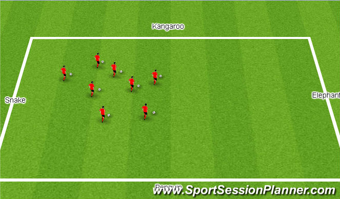 Football/Soccer Session Plan Drill (Colour): Activity 2: Around the Zoo