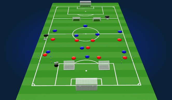 Football/Soccer Session Plan Drill (Colour): Team Training - Session
