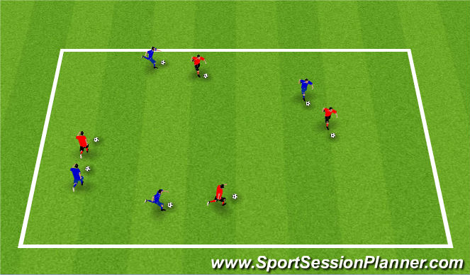 Football/Soccer Session Plan Drill (Colour): Warm-Up: Cat and Mouse
