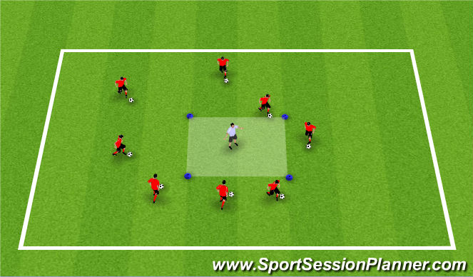 Football/Soccer Session Plan Drill (Colour): Activity 1: Dribble Square