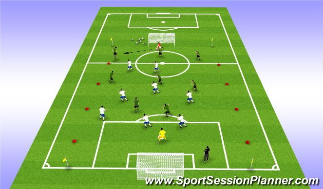 Football/Soccer Session Plan Drill (Colour): Match Conditions