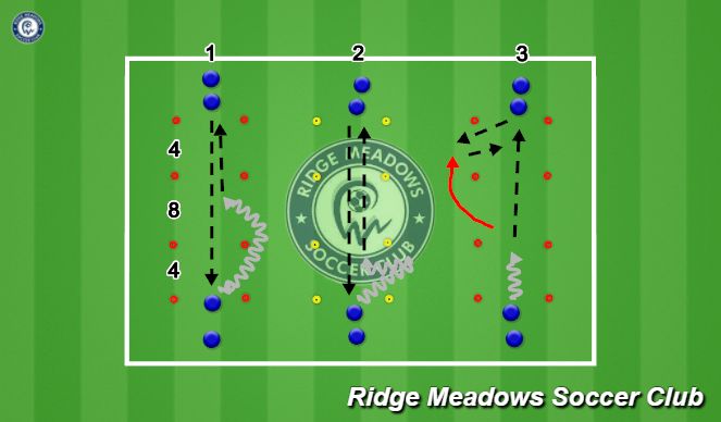 Football/Soccer Session Plan Drill (Colour): Warm Up - Passing Activation
