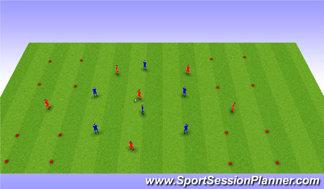 Football/Soccer Session Plan Drill (Colour): Possession (4 corners)
