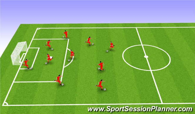 Football/Soccer Session Plan Drill (Colour): Warm up