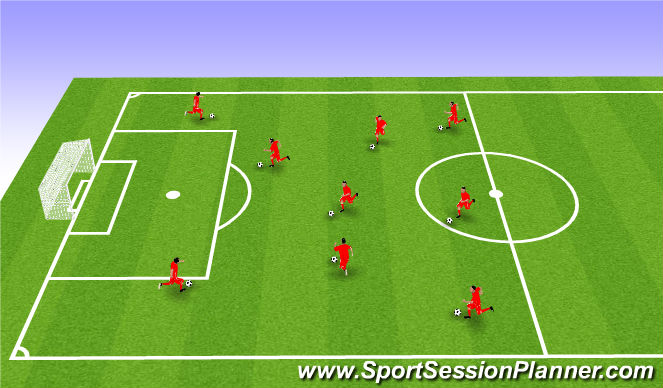 Football/Soccer Session Plan Drill (Colour): warm up