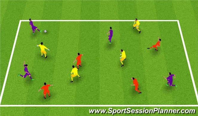 Football/Soccer Session Plan Drill (Colour): Warm Up Game