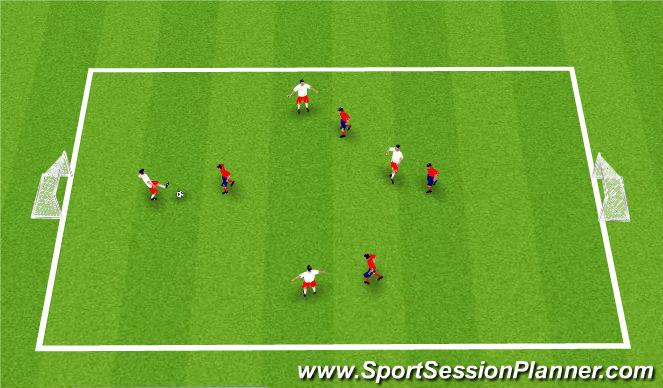 Football/Soccer Session Plan Drill (Colour): SSG Defending