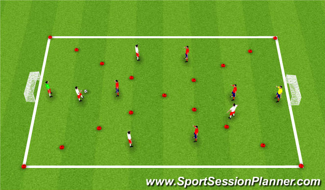 Football/Soccer Session Plan Drill (Colour): SSG