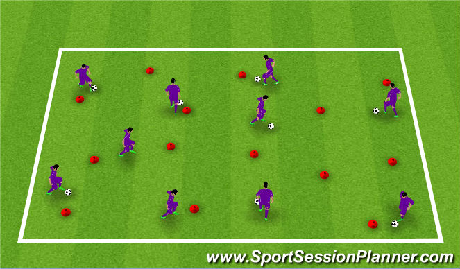 Football/Soccer Session Plan Drill (Colour): Warm Up
