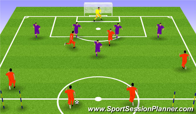 Football/Soccer Session Plan Drill (Colour): Whole