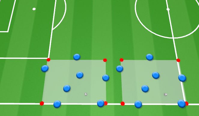 Football/Soccer Session Plan Drill (Colour): Warm up Rondo & Dynamic Warm up