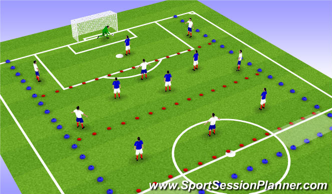 Football/Soccer Session Plan Drill (Colour): Conditioned Game