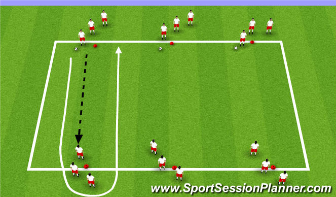 Football/Soccer Session Plan Drill (Colour): warm up