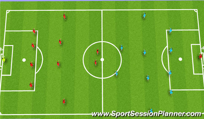 Football/Soccer Session Plan Drill (Colour): Game 11v11