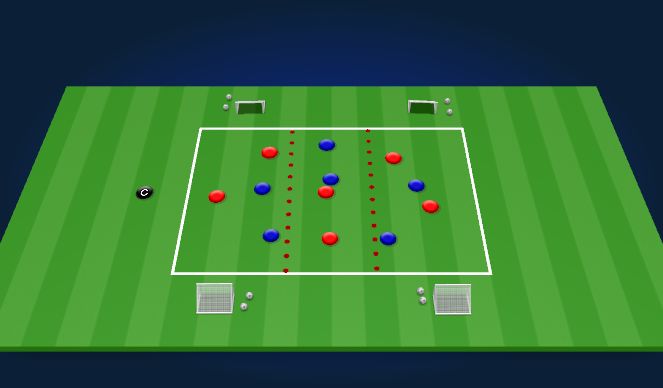 Football/Soccer Session Plan Drill (Colour): 3 Zone SSG