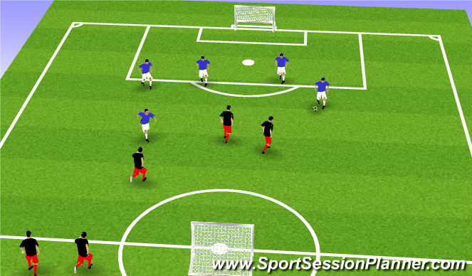 Football/Soccer Session Plan Drill (Colour): 5 vs. 5 - 2