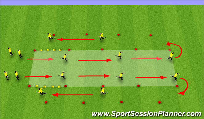 Football/Soccer Session Plan Drill (Colour): FIFA 11+ - WARM UP