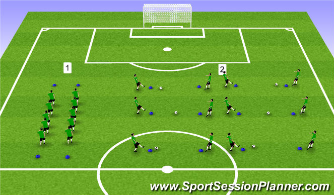 Football/Soccer Session Plan Drill (Colour): Warm Up