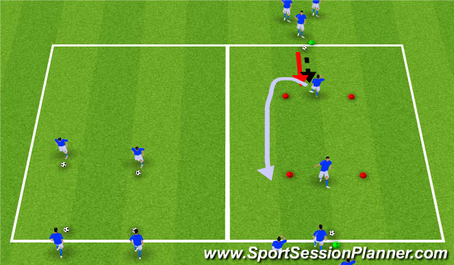 Football/Soccer Session Plan Drill (Colour): Technical Warm-up