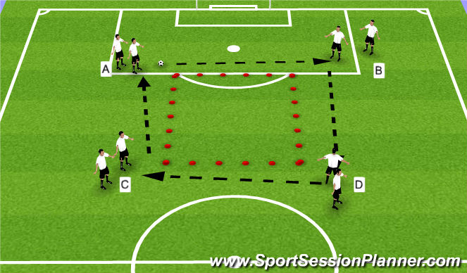 Football/Soccer Session Plan Drill (Colour): Passing Square