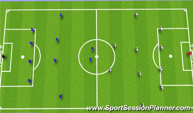 Football/Soccer Session Plan Drill (Colour): Game 11v11
