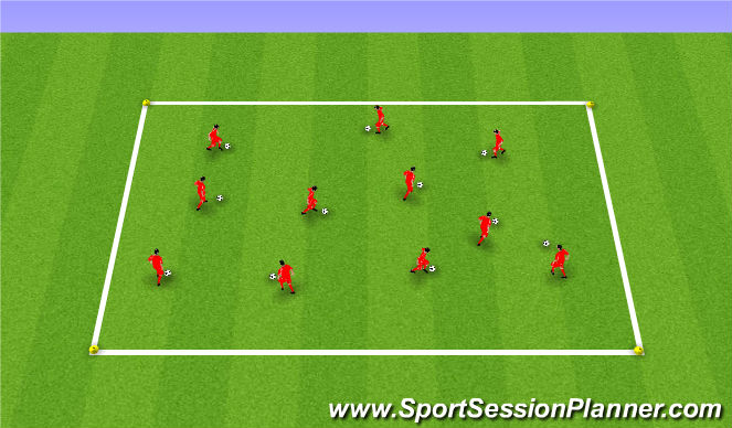 Football/Soccer Session Plan Drill (Colour): Technical ball work