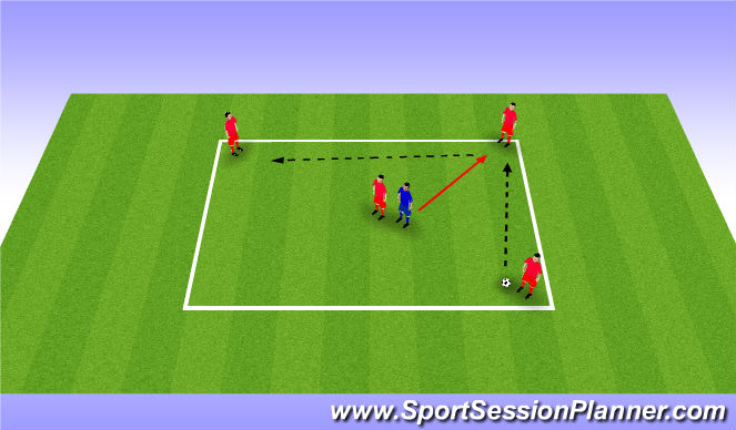 Football/Soccer Session Plan Drill (Colour): 4 v 1 (player inside)