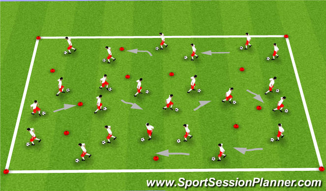 Football/Soccer Session Plan Drill (Colour): Arrival Activity/Warm-Up