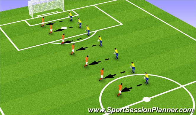 Football/Soccer Session Plan Drill (Colour): Pass-volley