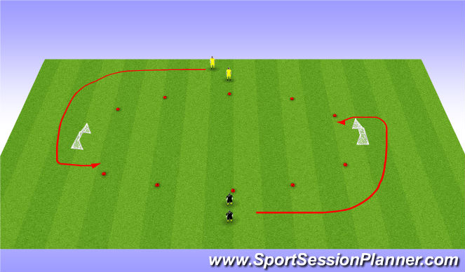 Football/Soccer Session Plan Drill (Colour): 2v2