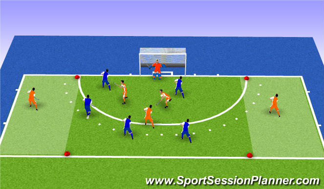 Hockey Session Plan Drill (Colour): crashing D