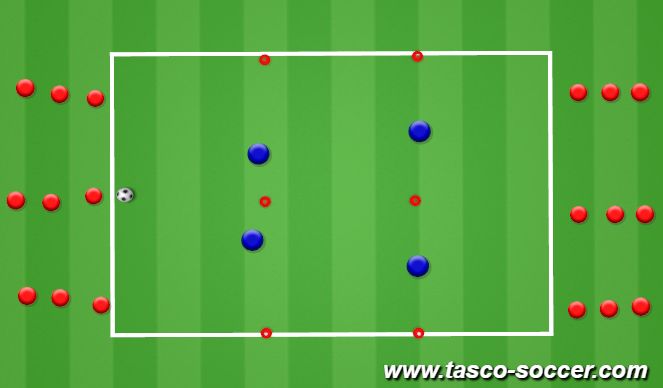 Football/Soccer Session Plan Drill (Colour): Break Through the lines