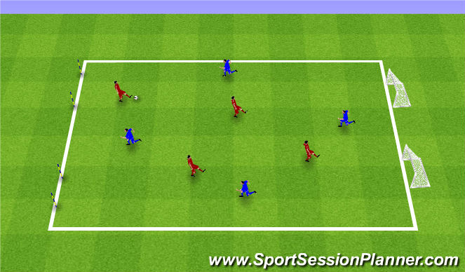 Football/Soccer Session Plan Drill (Colour): Changeover dribble game