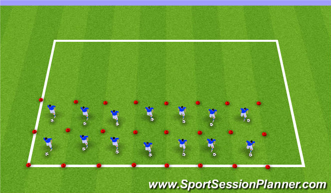 Football/Soccer Session Plan Drill (Colour): Ball Mastery