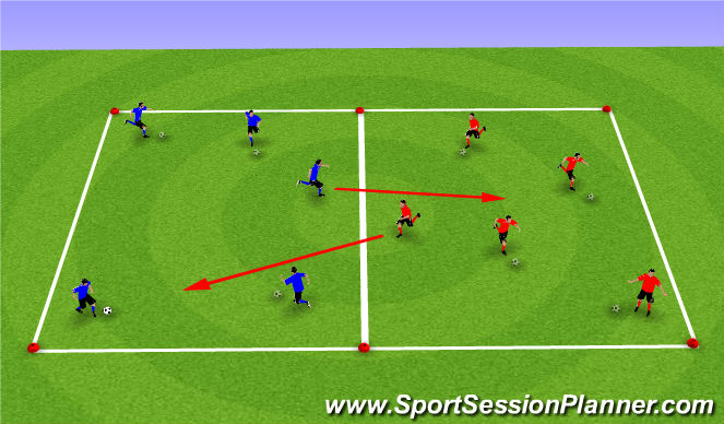Football/Soccer Session Plan Drill (Colour): SSG: Ball Mastery