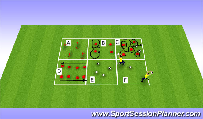 Football/Soccer Session Plan Drill (Colour): Warm-up and agility